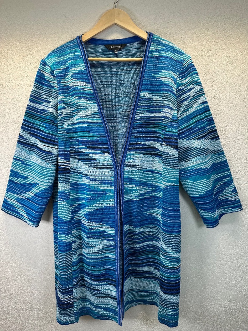 Ming Wang Knit Longline Cardigan Jacket Duster Size 2X Travel Casual Career